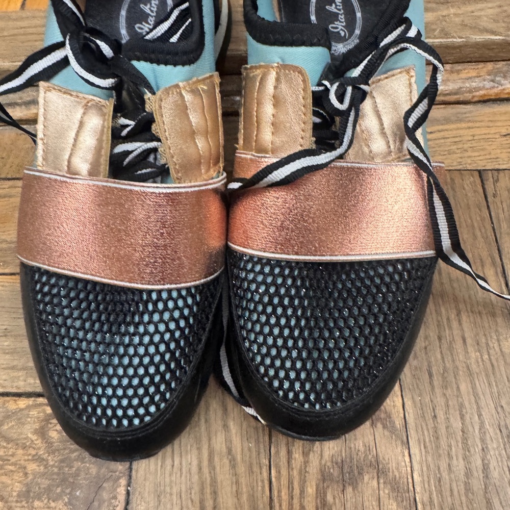 Stylish Black and Bronze Sneakers